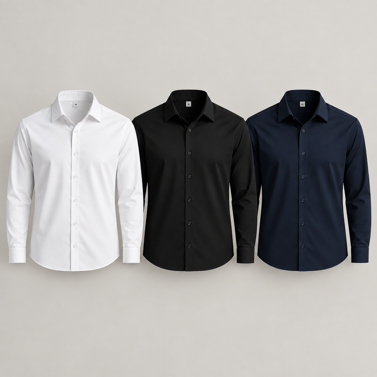 PACK ESSENTIAL - 3 CAMISAS ANTIARRUGAS